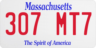 MA license plate 307MT7