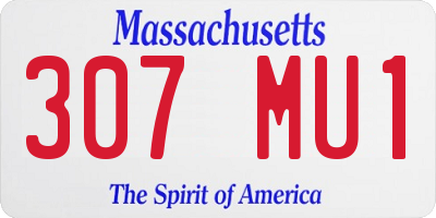 MA license plate 307MU1