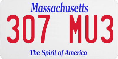 MA license plate 307MU3