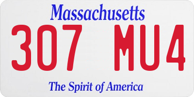 MA license plate 307MU4