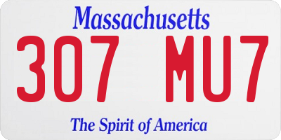 MA license plate 307MU7