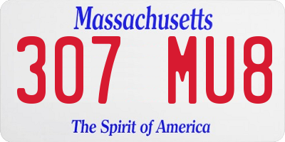MA license plate 307MU8