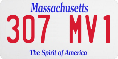 MA license plate 307MV1