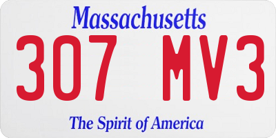 MA license plate 307MV3