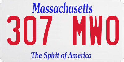 MA license plate 307MW0
