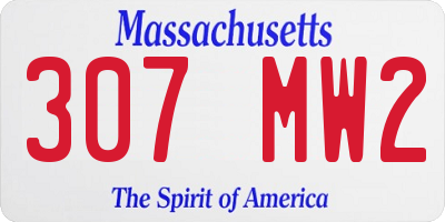 MA license plate 307MW2