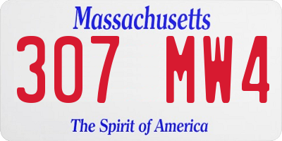 MA license plate 307MW4
