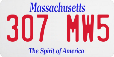 MA license plate 307MW5