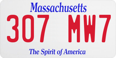 MA license plate 307MW7