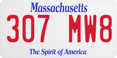 MA license plate 307MW8