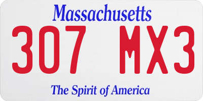 MA license plate 307MX3