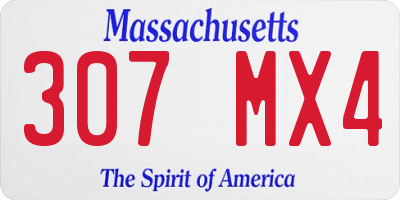 MA license plate 307MX4