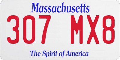 MA license plate 307MX8