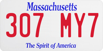 MA license plate 307MY7