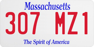 MA license plate 307MZ1