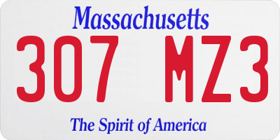 MA license plate 307MZ3