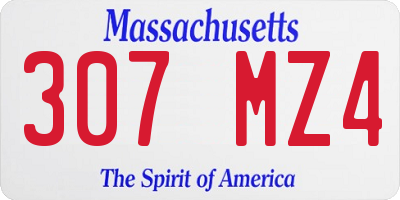 MA license plate 307MZ4