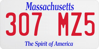 MA license plate 307MZ5