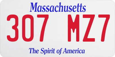 MA license plate 307MZ7