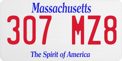 MA license plate 307MZ8