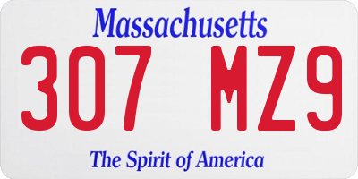 MA license plate 307MZ9