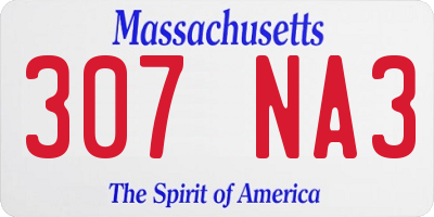 MA license plate 307NA3