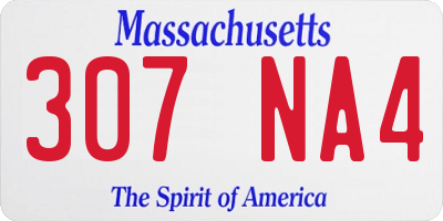 MA license plate 307NA4