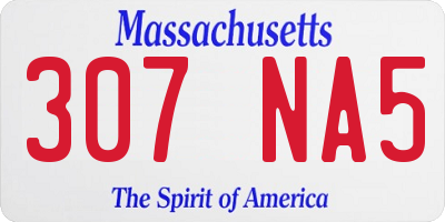 MA license plate 307NA5