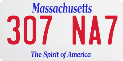 MA license plate 307NA7