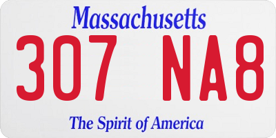 MA license plate 307NA8