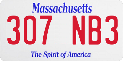 MA license plate 307NB3