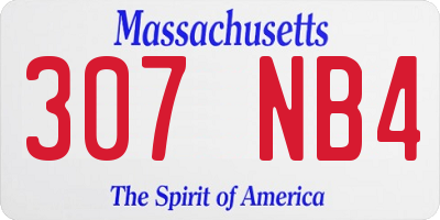 MA license plate 307NB4