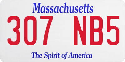 MA license plate 307NB5
