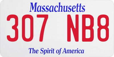 MA license plate 307NB8