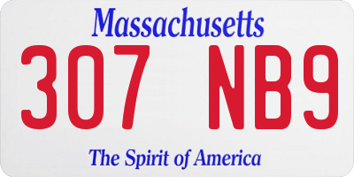MA license plate 307NB9
