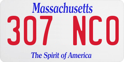 MA license plate 307NC0
