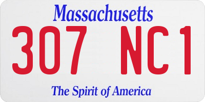 MA license plate 307NC1