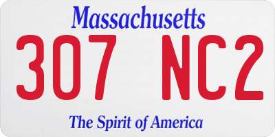 MA license plate 307NC2
