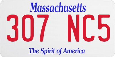 MA license plate 307NC5