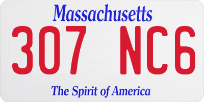 MA license plate 307NC6