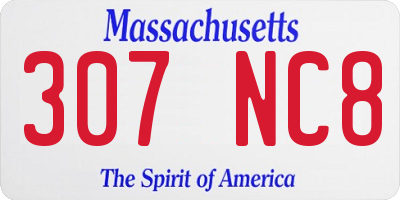 MA license plate 307NC8