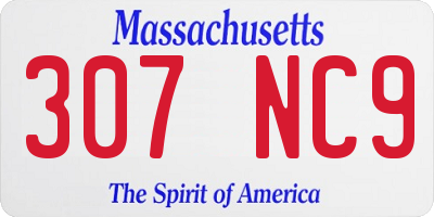 MA license plate 307NC9