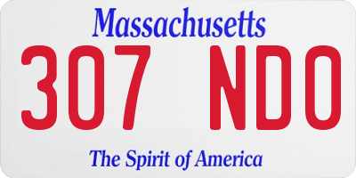 MA license plate 307ND0