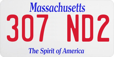 MA license plate 307ND2