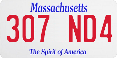 MA license plate 307ND4