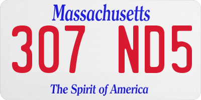 MA license plate 307ND5
