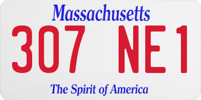 MA license plate 307NE1
