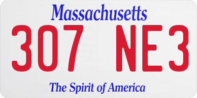 MA license plate 307NE3