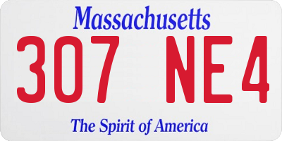 MA license plate 307NE4