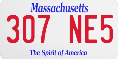 MA license plate 307NE5